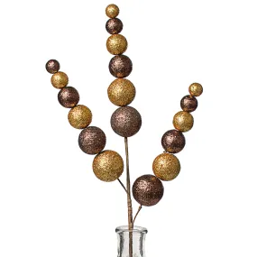 24" Metallic Ball Spray: Brown & Gold