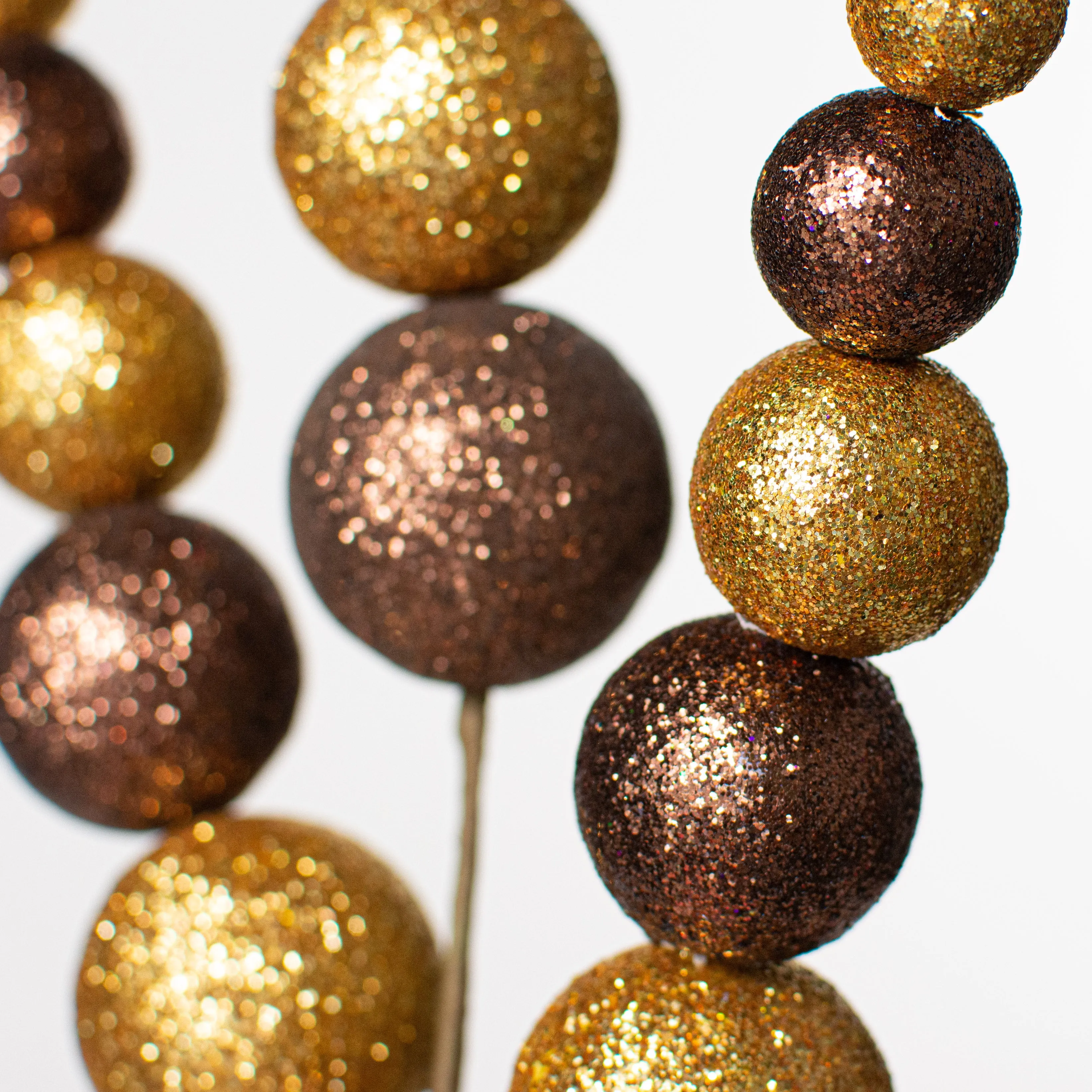 24" Metallic Ball Spray: Brown & Gold