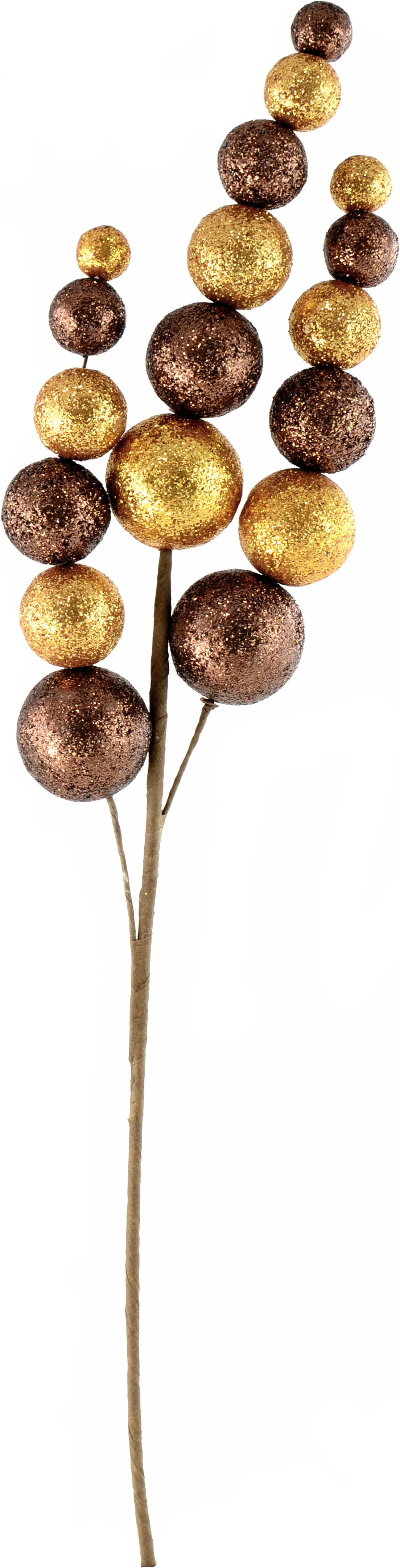 24" Metallic Ball Spray: Brown & Gold