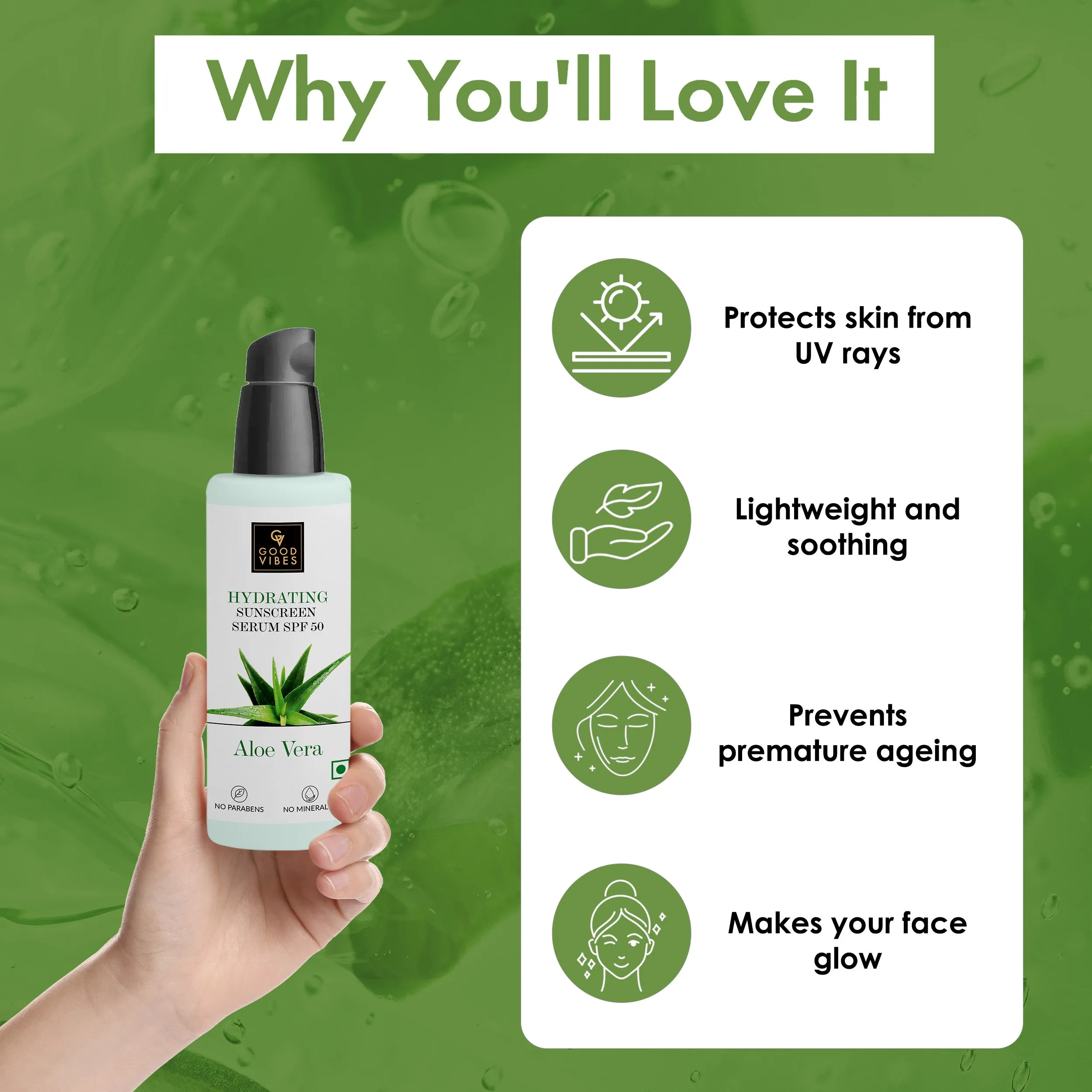 Aloe Vera Hydrating Sunscreen Serum (45 ml)