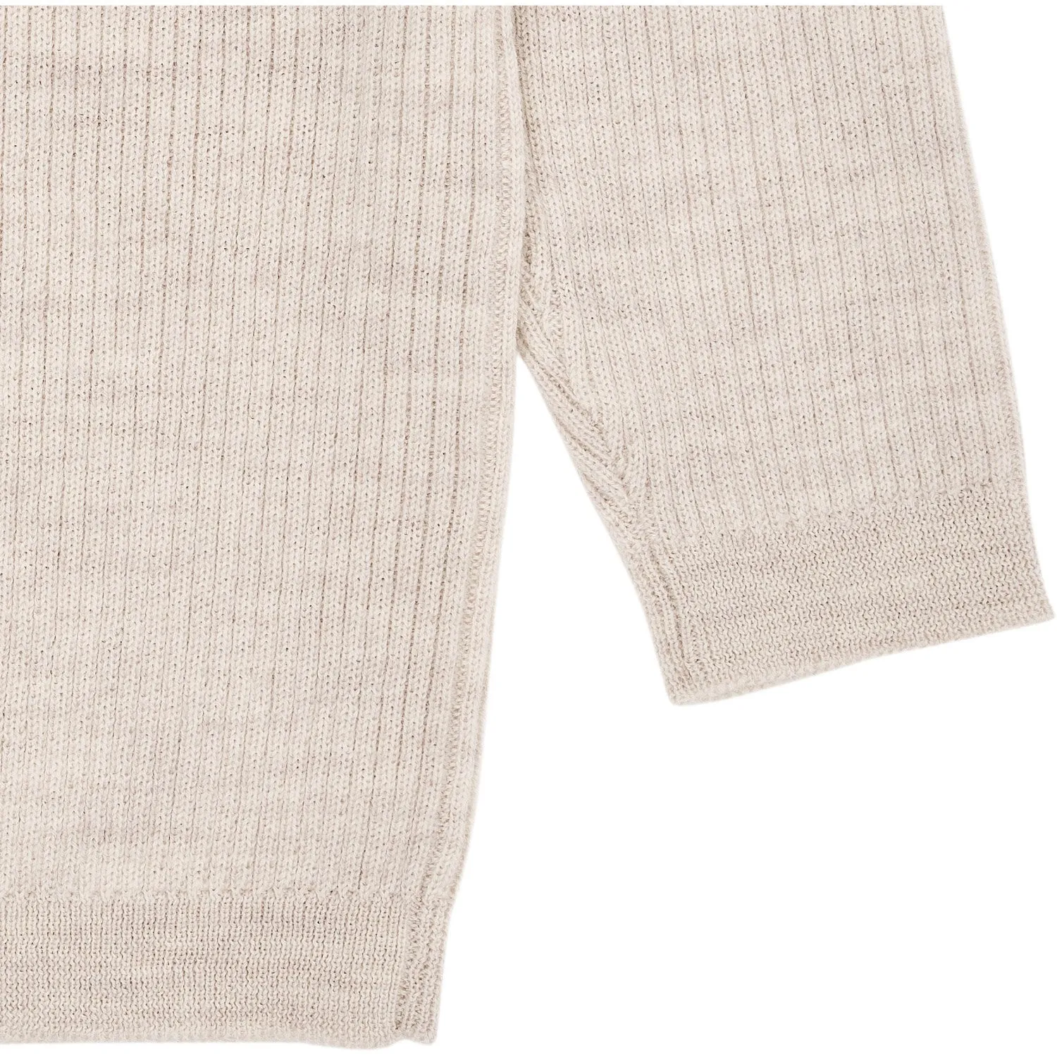 Copenhagen Colors Pale Cream Melange Merino Classic Rib Blouse