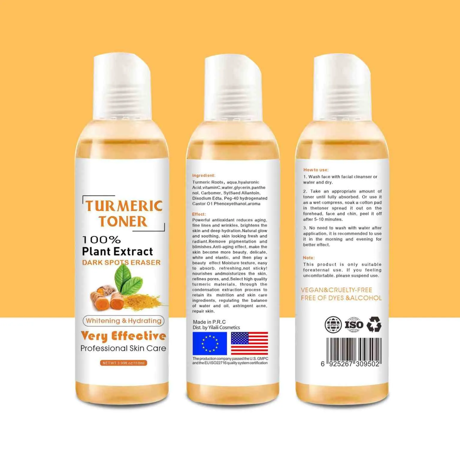 Dr. Meinaier - Turmeric Toner Whitening Hydrating Dark Spots Eraser