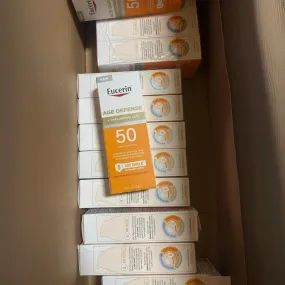 Eucerin Age Defense   Hyaluronic Acid Lightweight Sunscreen Lotion for Face 50 Broad Spectrum SPF 50 2.5OZ (50 Pcs Lot)