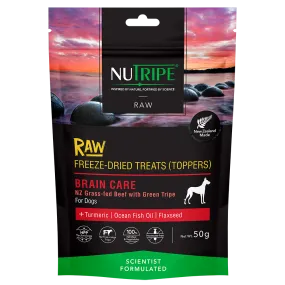 Nutripe Dog Raw Freeze Dried Treats Toppers Brain Care 50g