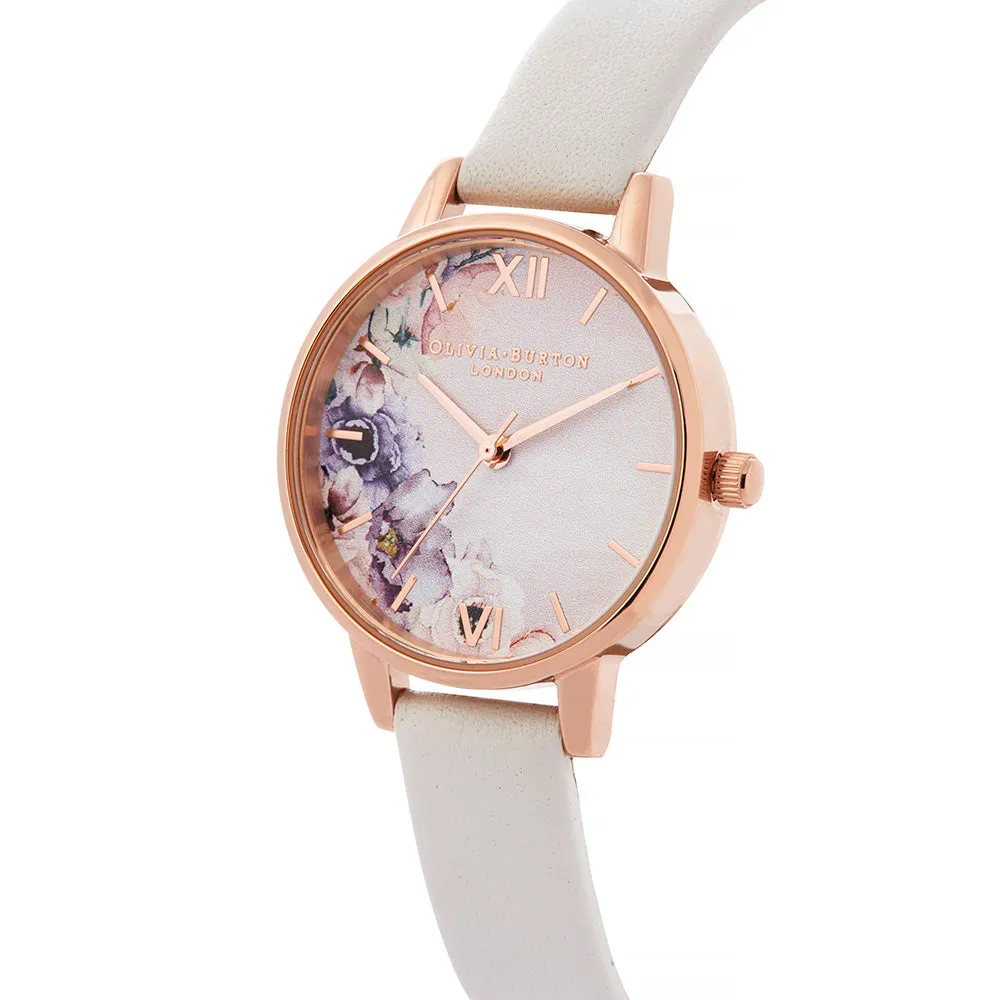 Olivia Burton Watercolour Florals Blush Leather Ladies Watch - OB16PP54