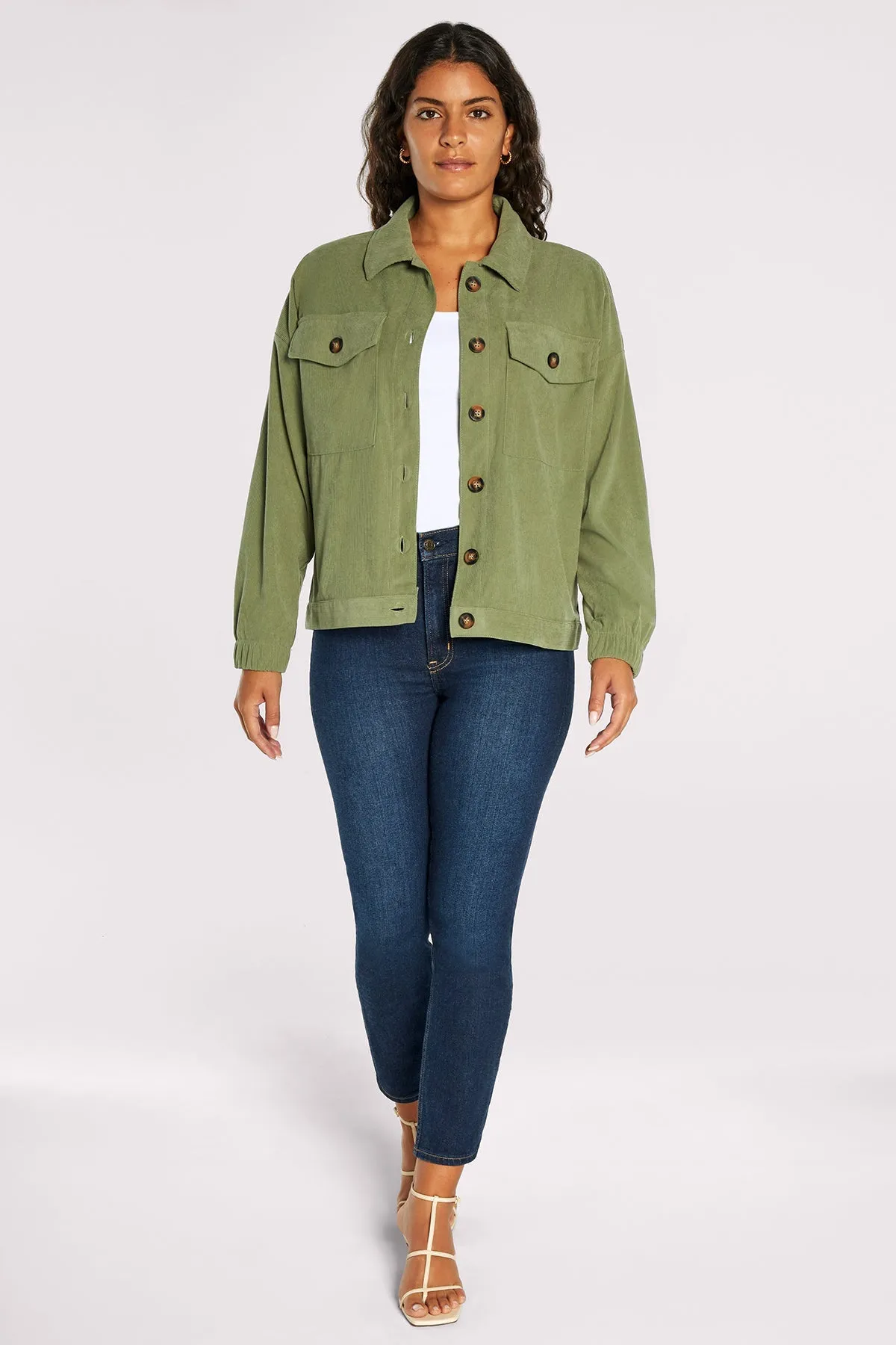 Rachel Cropped Jacket | Sea Spray
