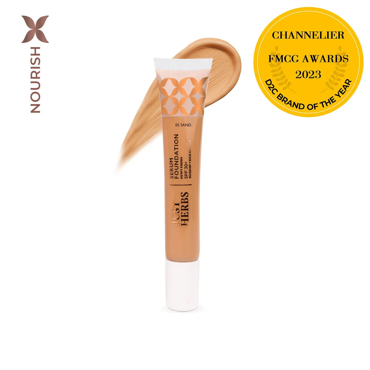 Serum Foundation Dewy Finish SPF30  Tube with Rosehip & Rice Starch :20 ml