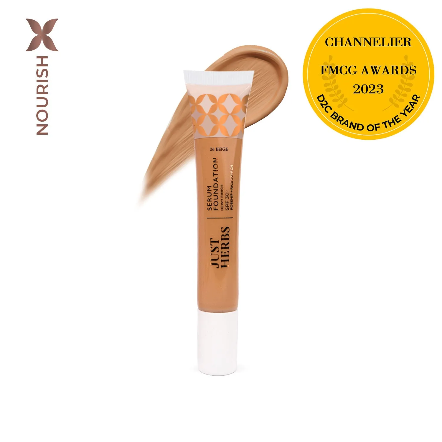 Serum Foundation Dewy Finish SPF30  Tube with Rosehip & Rice Starch :20 ml